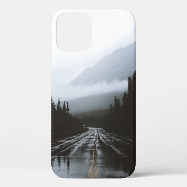 TREES NEAR ROAD LEADING TO MOUNTAIN Case-Mate iPhone CASE (Back)