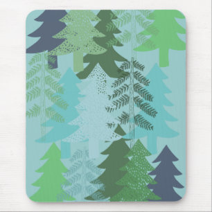 Trees on Blue Mouse Pad