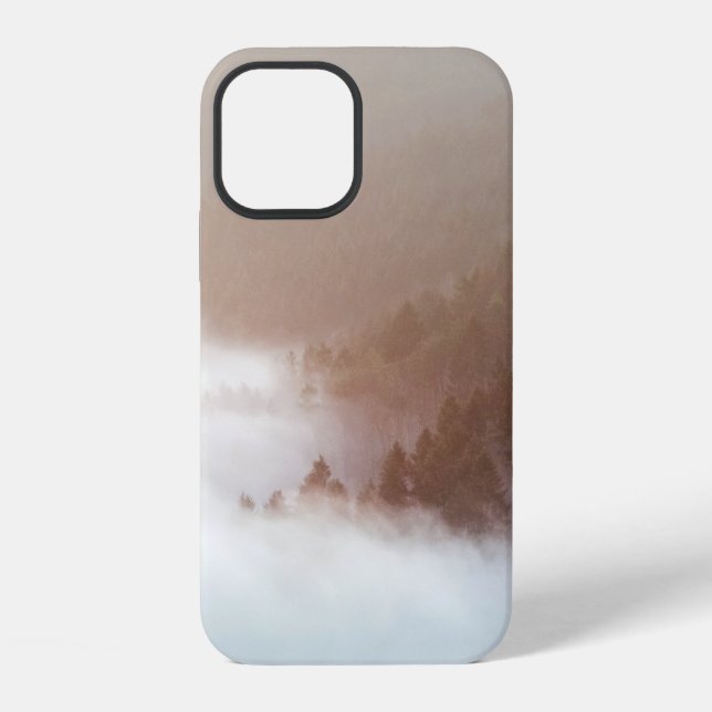 Trees on mountain covered with fogs iPhone case (Back)