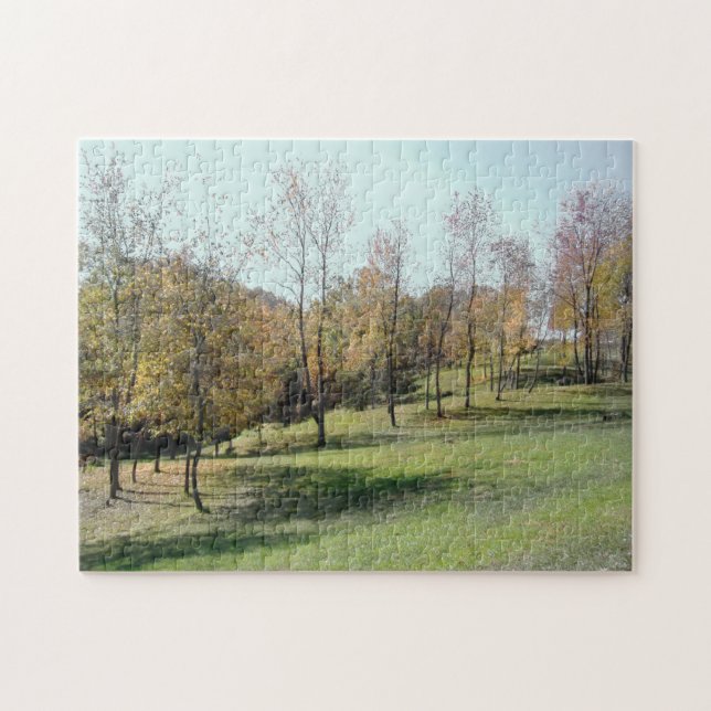 Trees on Slope calming challenge jigsaw puzzle (Horizontal)