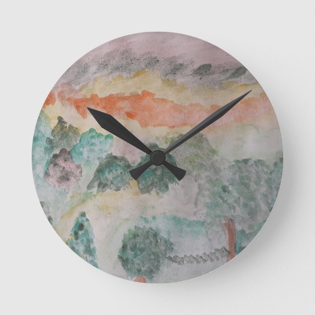 Trees On The Bay Round Clock (Front)