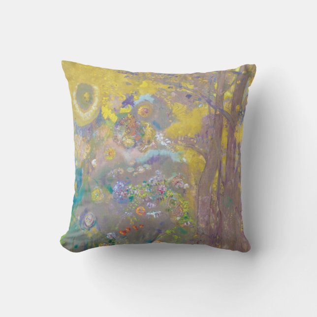 Trees on Yellow Background, Redon Cushion (Front)