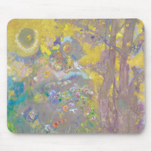 Trees on Yellow Background, Redon Mouse Pad
