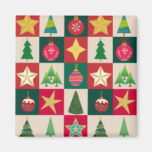 Trees Ornaments and Stars Magnet