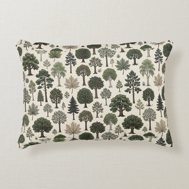 Trees Pattern Decorative Cushion (Front)