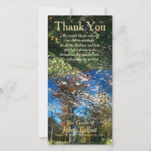 Trees Reflection Autumn Sympathy Thank You P Card