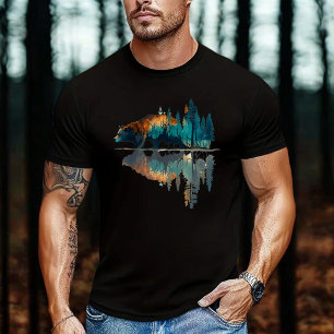 Trees Reflection Wildlife Nature Animal Bear T-Shirt