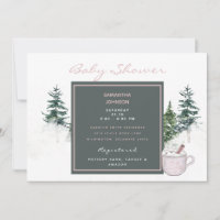 Trees & Snow Pink Baby It's Cold Outside Shower I