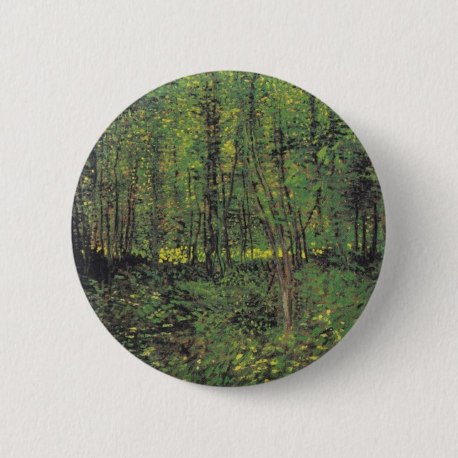 Trees & Undergrowth by Van Gogh 6 Cm Round Badge (Front)