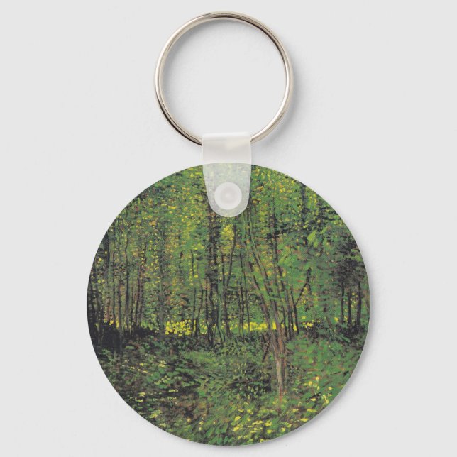 Trees & Undergrowth by Van Gogh Key Ring (Front)