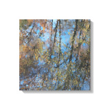 Trees Water Reflection Stretched Canvas Print