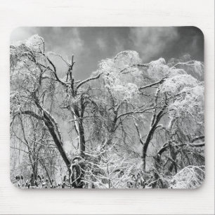 trees wear winter mouse pad