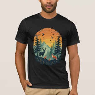 Trees Wildlife Nature Vintage Forest T-Shirt