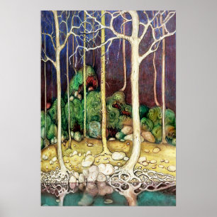 Trees with Roots in the Lake Poster