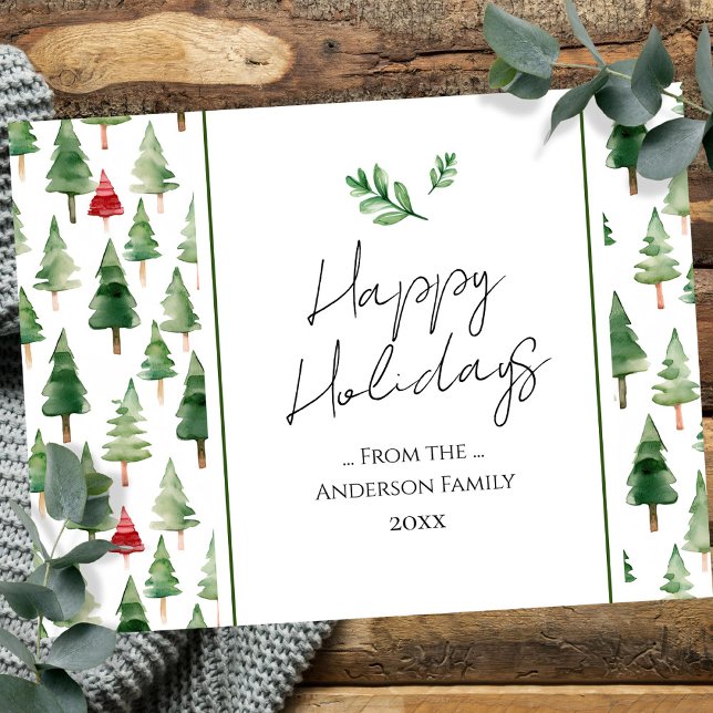 Trees Woodland Family Christmas Greetings  Postcard (Creator Uploaded)