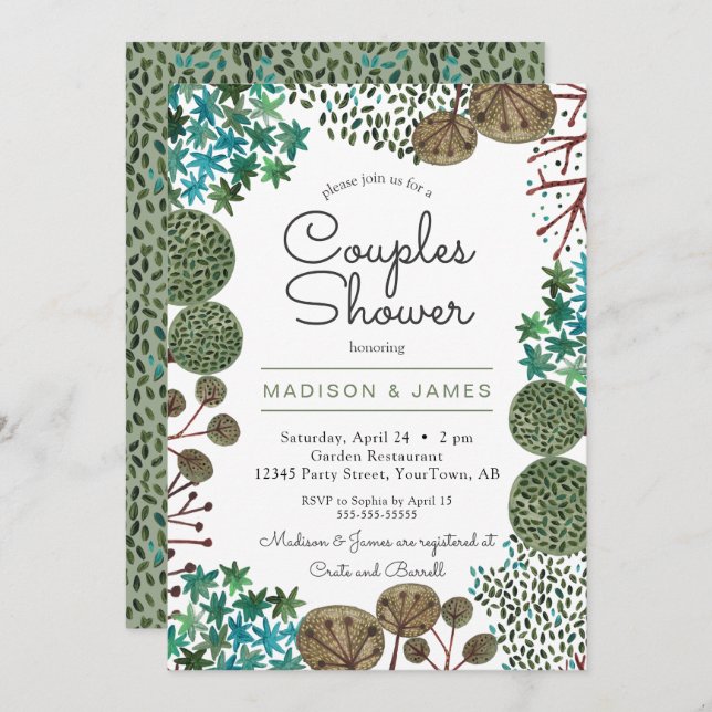 Trees Woodland Forest Couples Shower | Invitation (Front/Back)
