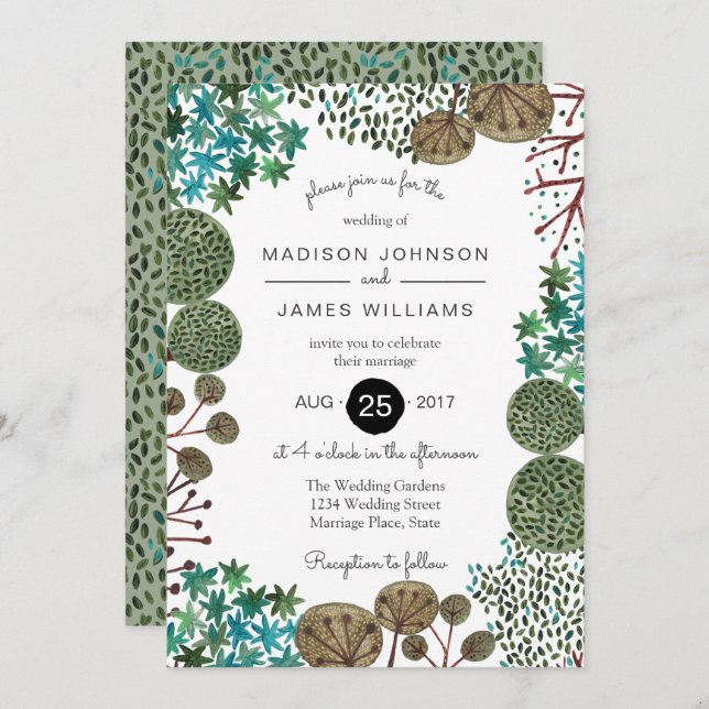 Trees Woodland Forest | Wedding | Invitation (Front/Back)
