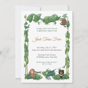 Treetop Jamboree Kids Birthday Invitation