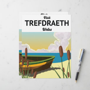 Trefdraeth seaside travel poster custom letterhead