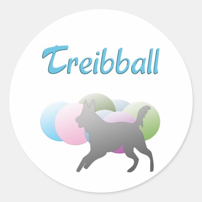 Treibball Classic Round Sticker (Front)