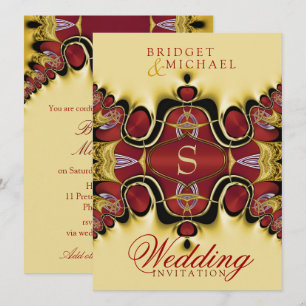 Trek Royale Satin Red+Creme Wedding Invitation