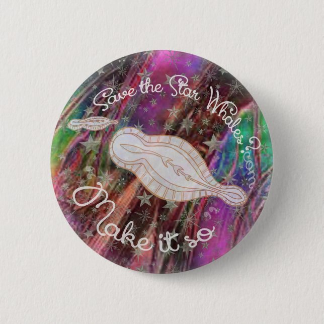 Trek to Save the Star Whales 6 Cm Round Badge (Front)