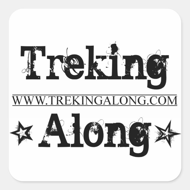 Treking Along Square Sticker (Front)