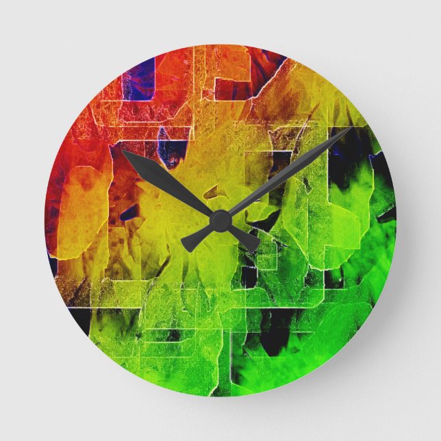 Trellis Abstract Art Wall Clock Round lg (Front)