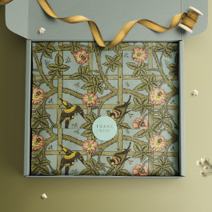 Trellis Birds William Morris Purple Vintage Floral Tissue Paper