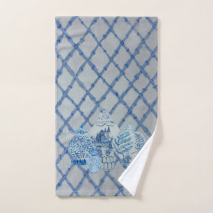 Trellis Cane Blue & White Ginger Jar Hand Towel