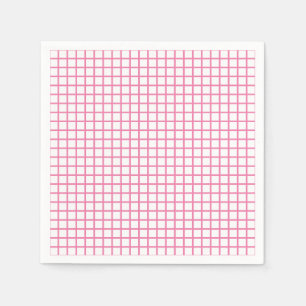 Trellis Fuchsia Pink - White Napkin