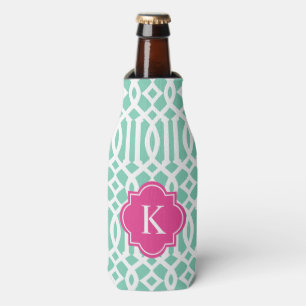 Trellis in Pink & Seafoam Bottle Cooler