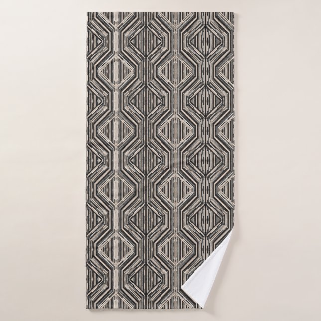 Trellis Modern Stripe Squares and Diamonds Bath Towel Set (Bath Towel)