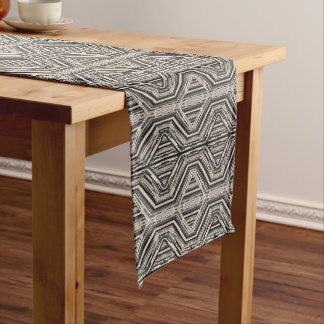 Trellis Modern Stripe Squares and Diamonds Short Table Runner