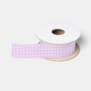 Trellis Orchid Purple - White Satin Ribbon