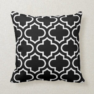 Trellis Pattern Pillow in Black and White