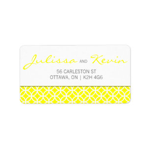 Trellis Pattern Wedding Label - Custom Colour