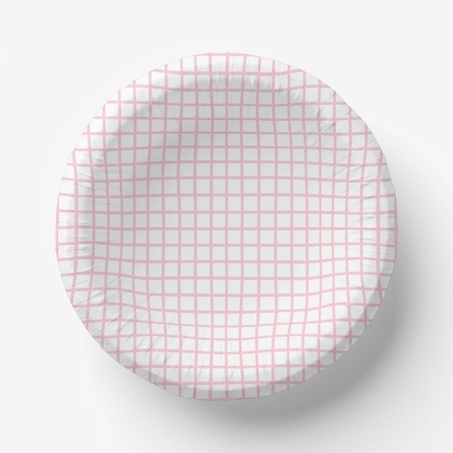 Trellis Pink - White Paper Plate (Front)