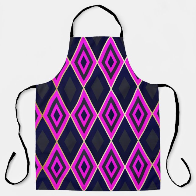 Trellis rhombus shapes geometric seamless pattern apron (Front)