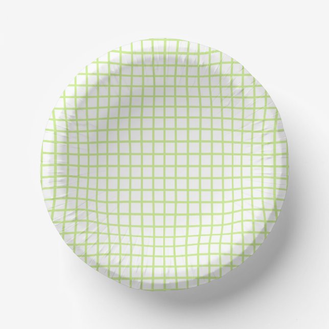 Trellis Spring Green - White Paper Plate (Front)
