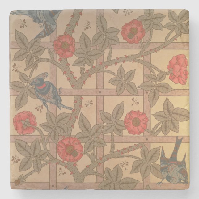 'Trellis' wallpaper design, 1864 2 Stone Coaster (Front)