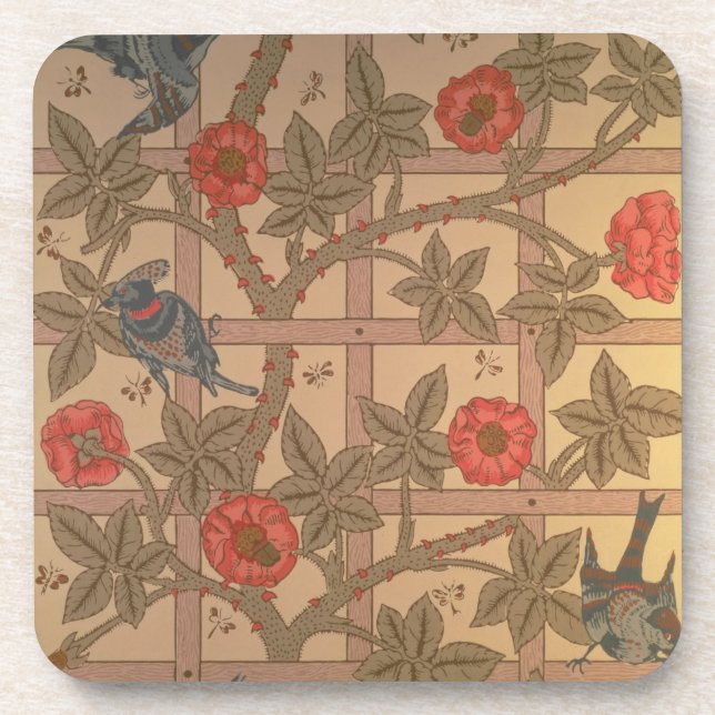 'Trellis' wallpaper design, 1864 Coaster (Front)