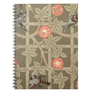 Trellis wallpaper design with a bottle green backg notebook