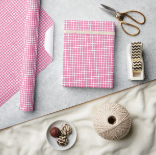 Trellis White - Fuchsia Pink Wrapping Paper