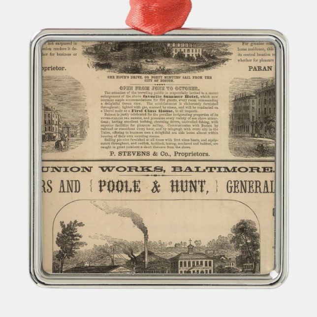 Tremont House, Boston hotel Nahant House Metal Tree Decoration (Front)