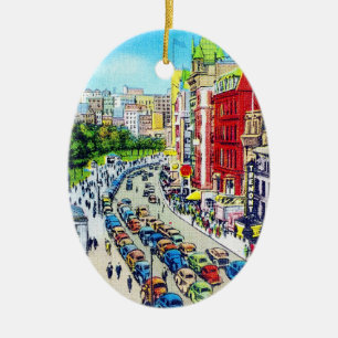 Tremont Street, Boston, Massachusetts Ceramic Tree Decoration