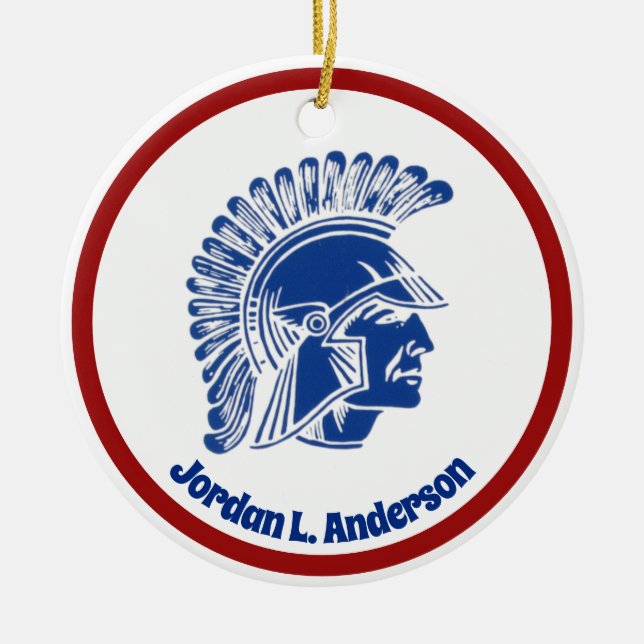 Tremper Trojan Kenosha Wisconsin Ceramic Ornament (Front)