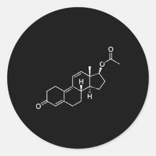 Trenbolone Steroid Molecule Classic Round Sticker
