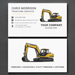 Trenching Services Excavation Excavator Business Card