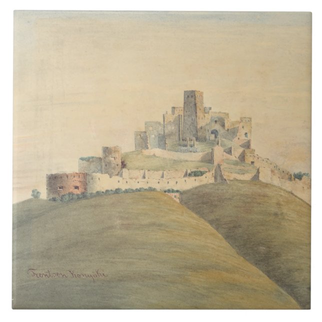 Trencin Castle in western Slovakia Ceramic Tile (Front)